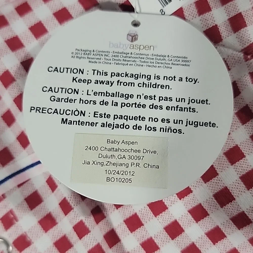 BABY Aspen Big Dreamzzz Baby Cowboy Outfit Super Cute Plaid size 0 to 6 Months
